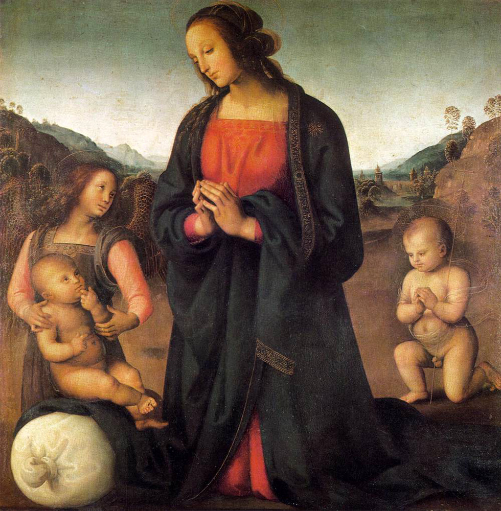 madonna an angel and little saint john adoring the child